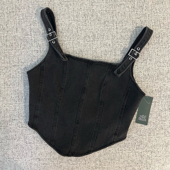 wild fable Tops - Wild Fable Black Denim Corset Top